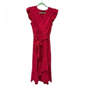 Vibrant Fuschia High Low Sundress with Flutter Cap Sleeves